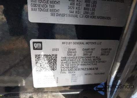 2024 Chevrolet Silverado 1500 4Wd Short Bed High Country from USA, damaged, VIN 1GCUDJE87RZ106478